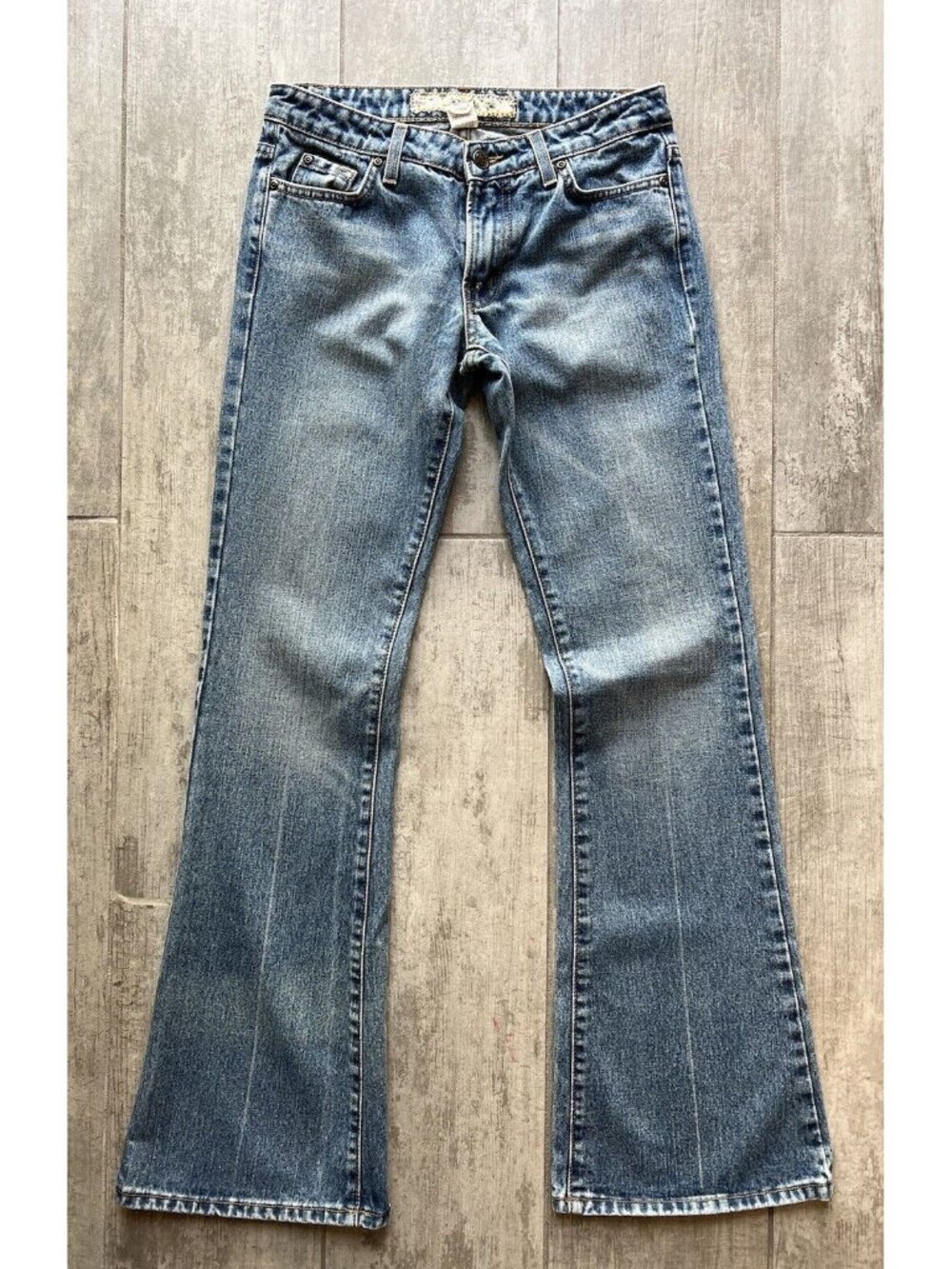 LUCKY BRAND Medium Blue Y2K Boot Cut Vintage Jeans USA Cotton Low Rise Size 3